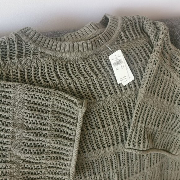 NWT Aerie Crochet Oversized Short Sleeve Sweater - Picture 4 of 4